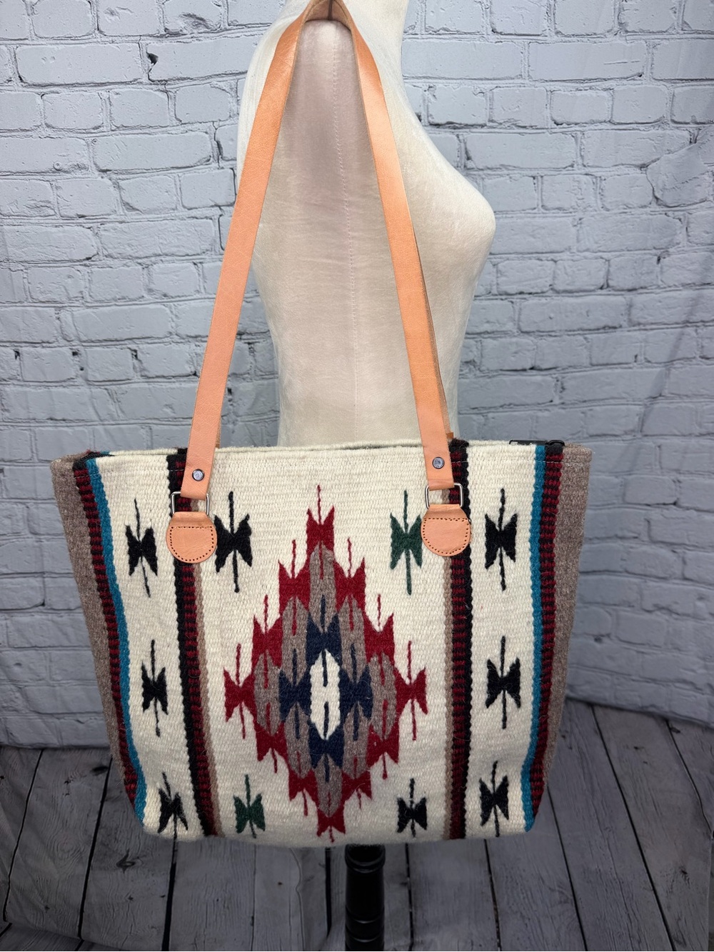 El Paso Saddleblanket woven wool tote bag